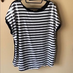 Black/White Sequin Top Size 14/16